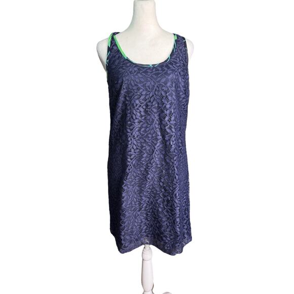 Lilly Pulitzer Dresses & Skirts - Lilly Pulitzer Womens Sz Small True Navy Jungle Betty Lace Racerback Tank Dress